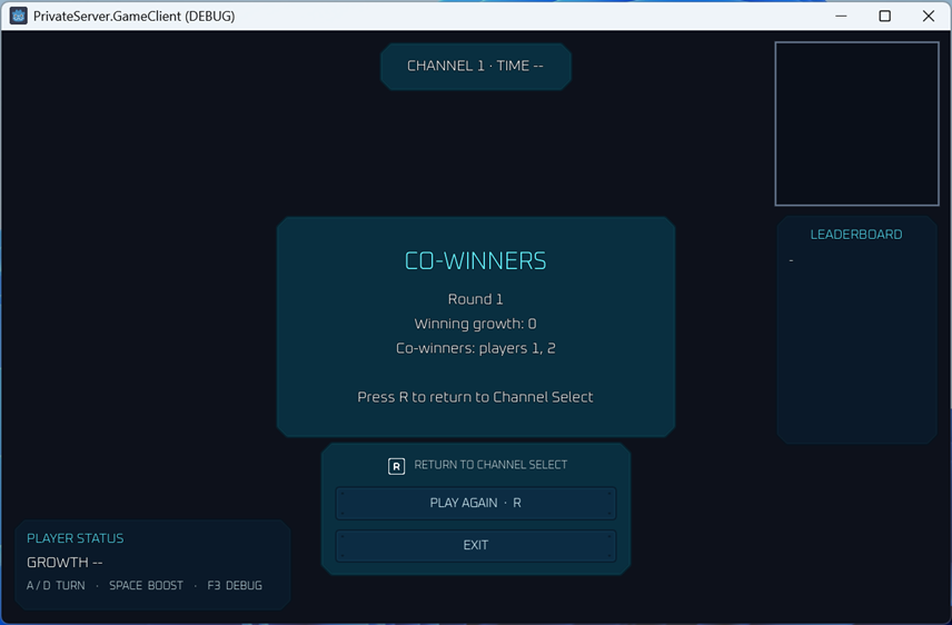 PrivateServer round result screen